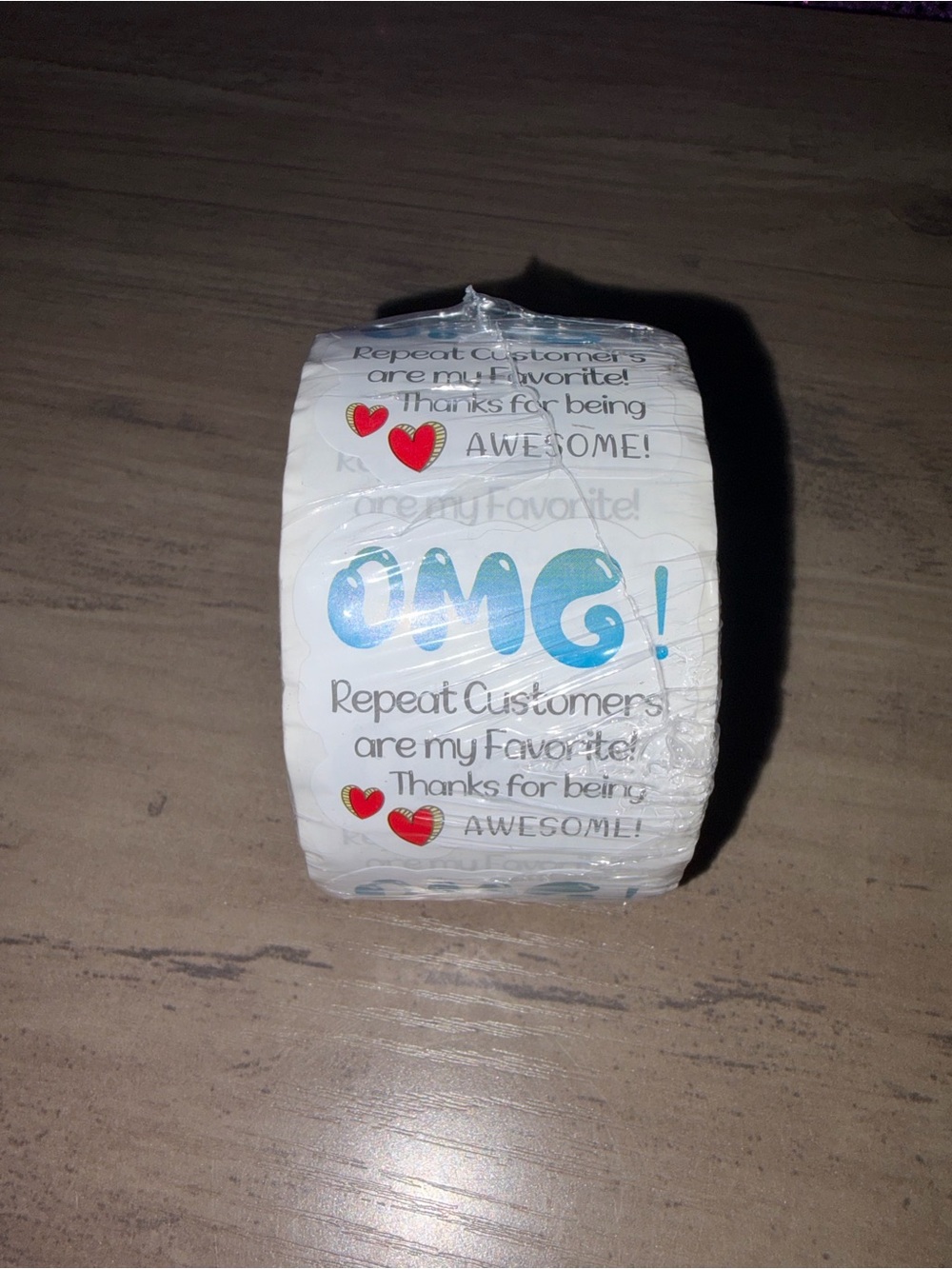 500 Repeat Customer Appreciation Stickers Roll | Thank You Packaging Labels